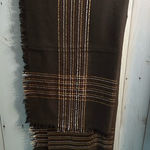 Vintage Echo Black Scarf with Gold & Silver Threads 48x51 Photo 0