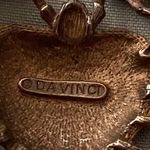 Da Vinci Crab Brooch Pin Silver Tone & Black 1.25” Diameter Sea Beach Vintage Photo 4