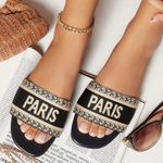 Lavishly Paris Women’s City Paris Black Slides Size: 8 Multiple Photo 10