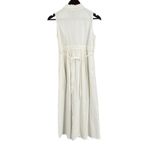 April Cornell White Textured Sleeveless Button Front Midi Dress Size S Photo 4