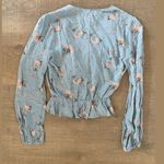 Reformation  plunging v-neck nikki floral long sleeve top Photo 2