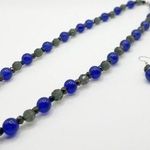 Glass Beaded Necklace Earrings Set Matching Gift Idea Green Photo 0