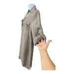 Tommy Bahama  Women Size XS Brown Linen Collared Shirt Dress Roll-Tab Sleeve Photo 5