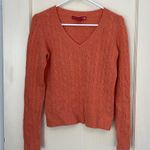 Saks 5th Avenue 100% cashmere orange Saks 5th Ave. v neck sweater Photo 0