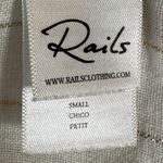 Rails  Finn Linen Blouse in Rose Gold Stripe Size Small Metallic White Billowy Photo 7