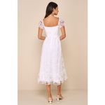 Lulus NWT  Notable Elegance White Mesh Floral Applique Bustier Midi Dress Size S Photo 3