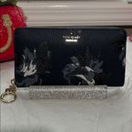 Kate Spade NWT  navy blue floral print zip around wallet Photo 0