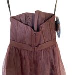 Alfred Angelo  NEW brown formal dress bow front tulle front strapless size 12 Photo 7