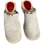 Burberry Suede and Wooden Clogs Authentic Photo 0