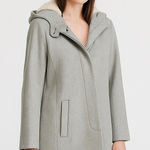 J.Crew Swingy Italian Wool Blend Hooded Coat in Heather Graphite Gray Size 0 Photo 0