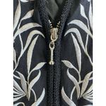 Spenser Jeremy Vest Embroidered Black Silk Silver Vest Size Large silk Photo 6