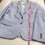 NWT J. Crew Factory cotton blazer notched lined blue white stripe blazer size 10 Photo 8