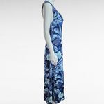 All that jazz Vintage 90s Blue Tropical Floral Sleeveless Maxi Dress Size 9/10 Photo 2