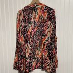Maggie Barnes  Duster 2X Abstract Animal Print Cardigan Sweater Orange Black Plus Photo 5