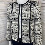 Chico's Chico’s‎ Tribal Fair Isle Southwestern Full Zip Knit Jacket Black Ivory Small Photo 7
