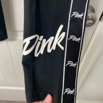 PINK - Victoria's Secret PINK Victoria’s Secret women’s black‎ decorated decal logo blue yoga leggings M Photo 2