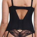 Chantelle NEW $195 Black Lingerie 36B US Orchids Underwire Bustier Garter Straps Photo 1