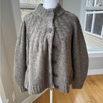 Madewell  Harwood Cableknit Mockneck Cardigan Sweater in Heather Otter Sz Small Photo 6