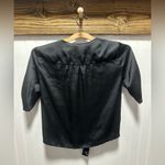 Abercrombie & Fitch Black Satin Women's Tie waist crop Top Sz xs Photo 1