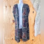 Apt. 9  Women’s Black & Brown Palm Patterned Duster Cardigan Boho Kimono Sz S/M Photo 1