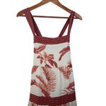 By The River Women's Medium Midi Dress Sleeveless Tropical Print Casual White Photo 2