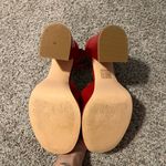 Red Closed Toe Chunky Heels Size 7.5 Photo 3