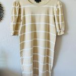 Sanctuary So Volume T shirt dress striped cream white puffed sleeve dress S   Gorgeous, NWOT,  everyday dress crew neck   13” pit to pit  34” long Photo 4