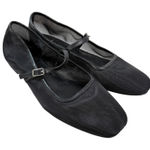 Wild Fable  Women Black Mesh Ballet Flats Mary Jane Buckle Square Toe Size 9 Photo 0