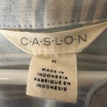 Caslon  Shirt Womens Medium Breeze Desmond Striped Linen Blend Cuffed Photo 5