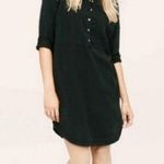 Lou & grey  Womens 100% Lyocell Shirt Dress Button Down Sz Medium Black Popover Photo 0