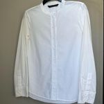 ZARA women’s button down office look white shirt in size small Photo 14