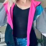 Lavon Vintage funky retro color block zip up windbreaker jacket Photo 1