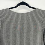 ReneeC Women's Gray Pinstripe Asymmetrical Hem Scoop Neck Bodycon Dress Size Size undefined Photo 8