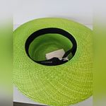 Artesano Mykonos Hat Green Yellow Straw Boater Beads Wide Brim Straw Hat Photo 7