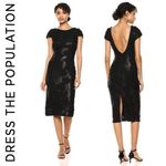 Dress the Population  • Marcella Dress black lace & sequin sheath cap sleeve Photo 1