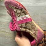 Coach  hot pink and brown suede tennis shoes Photo 4