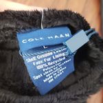 Cole Haan  Womens Elegant Black Leather Faux Fur Touchscreen Gloves Size Large Photo 2