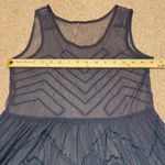 Free People  Embellished Mesh Mini Slip Dress Beaded Blue Size Small Boho Sheer Photo 8