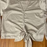 Abercrombie & Fitch Abercrombie Cream/Beige Satin Top Photo 3