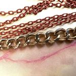 Gold tone orange multi strand chain necklace Photo 4
