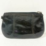 Coach Dark Brown Patent Leather Wristlet Lavender Purple Lining Photo 3
