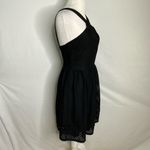 Jodi Kristopher  Black Halter Top Eyelet Lace Dress Size 3 Jr. NWT Photo 6