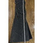 BCX DRESS Womens Silver Cross Straps Cowl Back Sparkly Maxi Dress Size Large Photo 10
