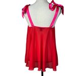 Victoria's Secret Victoria’s Secret Small Lingerie Nightie Top Sheer Tie Shoulder Straps Red Pink Photo 4