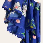 Topshop  Bardot Blue Floral Print Off the Shoulder Maxi Dress Size 8 Photo 3