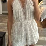 Kendall + Kylie  Backless White Lace Romper Photo 0
