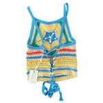 Mother Candy Stripe Cinch Tank Halter Top Fringe Midi Skirt Set size S NEW Tags Blue Photo 11