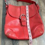 Coach  Vintage Soho Shoulder Crossbody Buckle Flap Purse Coral Red Leather Photo 12