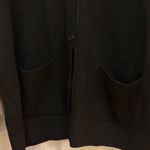 Henri Bendel  Black Extra Fine Merino Wool V Neck Cardigan Sweater Large Italy Photo 4
