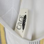 Cabela's Cage Womens Shift Dress Size L Yellow Striped Racerback Spaghetti Strap Mini Photo 2